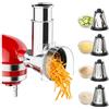 Cofun Accessorio Tagliaverdure e Grattugia in Acciaio Inox per KitchenAid | 4 lame acciaio inox, apertura 7,6 cm, paraspruzzi, lavabile lavastoviglie, taglia‑grattugia compatibile con KitchenAid