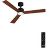 CREATE / WIND MODERN M/Ventilatore da soffitto con luce nero legno scuro con telecomando / 40W, Luce LED 3 temperature, Ø132 cm, 6 velocità