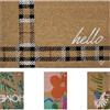 Olivo Tappeti OLIVO.shop | FANTASY 13 - Zerbino ingresso cocco, Zerbini ingresso esterno casa, Tappeto in cocco con scritte e stampe colorate, 40x65 cm (HELLO SQUARES)