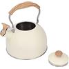 Eleage Bollitore con Fischio Bollitore da tè Ergonomico in Acciaio Inossidabile da 2,5 Litri con Fischio Forte per Uso Familiare Beige