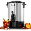 LEADZM Bollitore 7L Inox per Vin Brulè - Antiscottatura, 1500W (Argento) | Doppia parete antiscottatura | Senza inclinare: svuotamento completo | Distributore bevande calde | Macchina Cioccolata Calda