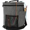 Gukasxi Borsa per maglieria, organizer per filati, grande, portatile, con manico, per filati, ferri da maglia, uncinetti, strumenti da cucito (grigio)