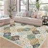 LuxFocus Tappeto vintage lavabile, 120 x 170 cm, motivo floreale, a pelo | Tappeto dal design orientale per soggiorno, camera da letto, cameretta dei bambini, marocchino, bohémien, floreale