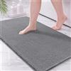 Exclusivo Mezcla Tappeto da bagno chenille, assorbente e morbido, 60x120 cm | Asciugatura rapida, Lavabile in lavatrice, Morbido, Confortevole, Doccia, Cucina, Soggiorno, Decorazione, Grigio Chiaro
