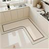 GGoty Tappeto da cucina antiscivolo a forma di L, assorbente e impermeabile, per bagno, lavanderia (colore A, 140 x 140 x 45 cm)