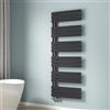 EMKE Scaldasalviette termoarredo piatto, 1599 x 600 mm, Antracite,1000 W | Termoarredo da Bagno, collegamento laterale, radiatore scaldasalviette ad acqua calda