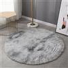 BESTORI Tappeto Salotto rotondo Peloso Soggiorno Moderno Shaggy Tappeti Soffici, Tappeto morbido e soffice per la camera da letto Lavabile, Grigio chiaro, 100x100cm