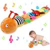 Bestcool Giocattolo di Peluche Morbido Musicale per Bambini, Bruco Peluche Animale Con Crinkle Sonaglio e Texture per 0-3-6-12 Mesi Neonato Ragazzo Ragazza Regalo di Compleanno
