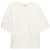 Marks & Spencer Donna Boxy Ricamo Sangallo Puro Cotone T-Shirt - vestibilità Regolare