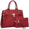 MARCO M KELLY Borsa a mano da donna, alla moda, con manico superiore e tracolla abbinata, Rosso/escursione, tinta unita (Getaway Solids), 15W x 11.8H x 4.75D IN