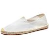 Mintzice Espadrillas da Uomo Tinta Unita Comoda Slip on Tela Piatta, Bianco, 44 EU