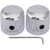 Musiclily Pro Metrica Manopole Dome Knobs con Vite Fissaggio Cromato 2Pezzi | Acciaio,18 Denti Grosso,per Import Chitarra Elettrica tipo Tele/Precision Bass