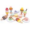 Woet® Gelateria giocattolo in legno, 26 pezzi | Cibo giocattolo in legno, gelati, coni, macaron e ghiaccioli, gelateria giocattolo, accessori da cucina, da 3 anni