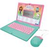 LEXIBOOK, Gabby's Casa delle Bambole, Bilingue INGLESE/FRANCESE Computer educativo, giocattolo per bambini con 124 lingue, scrittura, matematica, logica, attività musicali e giochi, rosa/blu