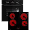 KKT KOLBE Set forno e piano cottura SET8010FBCH5900RL, 60 cm nero | 4 zone, Comandi touch, AirFry, Pulizia catalitica, Grill, Aria calda, Timer automatico, Sicurezza bambini