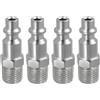 DigShambala 4 raccordi ad aria compressa da 1/4 NPT maschio, connettore filettato | 4 attacchi rapidi per aria compressa con filettatura maschio 1/4 NPT per compressori, tubi e utensili pneumatici fino a 300.