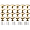 Abiyou 24 Pezzi Pomelli Per Cassetti Rotondi,30mm Pomelli Per Mobili Vintage,Maniglie Rotonde Antiche Con 24 Viti,Per Cassetti,Armadi,Mobili,Cucina,Bagno (Ottone)