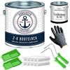 Hamburger Lack-Profi vernice bicomponente per barche in vetroresina lucido per legno e metallo blu oltremare RAL 5002 blu per GRP/plastica/poliestere vernice per yacht colore per barche con kit (X300) e Diluente (1 L) (1