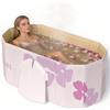 Opetdo Vasca da bagno pieghevole per adulti - Vasca da bagno indipendente portatile, ideale per SPA a casa, all'aperto e per la famiglia 120 x 52 x 45 cm (bianco)