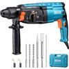 Seesii 3J Martello Perforatore SDS-Plus, 4-in-1 per Calcestruzzo e Muratura | 850W, 4 Modalità con Frizione di Sicurezza, per Calcestruzzo, Mattoni e Muratura, con Punte e Scalpelli