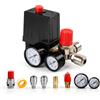 TXHKNX Kit Accessorio di Ricambio per Compressore ad Aria, Pressostato per Compressore ad Aria 220V, Kit Regolatore di Pressione, Raccordi G1/4, Manometri Inclusi, per Officina Professionale