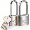 SEPOX® Lucchetto in acciaio inox per esterni, 40 mm, lungo arco SUS304 | 2 serrature resistenti con le stesse 4 chiavi, impermeabile, antiruggine, per tutte le condizioni atmosferiche
