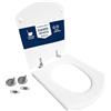 HYDRO HOME Copriwater Compatibile Dama Senso Roca con Cerniere | Sedile WC in Legno Rivestito Resina Poliestere Bianco Lucido | Fissaggio Superiore | Hydro Home
