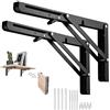 FANWINKJ 2 console pieghevole da 500 mm, colore nero, supporto pieghevole da parete, supporto per scaffali, staffe pieghevoli, da tavolo, portata: 100 kg