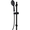 BAKAJI Saliscendi per Doccia in Metallo ABS Multifunzione, Asta con Tubo 150 cm Colore Nero Acciaio Inossidabile, Supporto per Fissaggio a Parete, Montaggio a Muro, Design Moderno