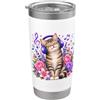 Music Fans and Musicians Carino Gatto Floreale Musica Rose Note Musicali Gattino Bicchiere termico in acciaio inox doppia parete