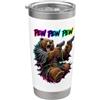 Funny Wild Grizzly Bear Mountain Defense Pew Pew Pew Grizzly Bear Miele Difesa Laser Arcade Umorismo Bicchiere termico in acciaio inox doppia parete