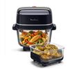 Moulinex Crisp&Go, Friggitrice Ad Aria In Vetro Portatile E Modulare FY7018 | 1.4 L & 3.8 L, 4 Modalità, 1700 W, Design Compatto