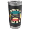 Dad Level Unlocked 2027 Funny Fourth Tim Ho raggiunto il livello fino a papà di 4 anni 2027 Promosso a papà di quattro bambini Bicchiere termico in acciaio inox doppia parete