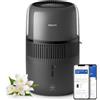Philips Umidificatore Ambiente 5000 Smart, 300ml/h, 45m², 12 dB* | Serbatoio acqua da 4,5L, modalità Sleep, ultra silenzioso, aromaterapia, sensore umidità, timer, App Air+, Nero (HU5600/03)