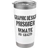 Graphic Design Halloween Costume for Des Disegno grafico Prigioniero Halloween Costume Divertente Designer Bicchiere termico in acciaio inox doppia parete
