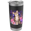 Music Fans and Musicians Carino Gatto Floreale Musica Rose Note Musicali Gattino Bicchiere termico in acciaio inox doppia parete