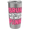 Kids Pink Ribbon Support October Apparel Bruh in October Wear Pink Breast Cancer Awareness Boys kids Bicchiere termico in acciaio inox doppia parete