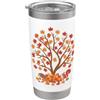 Fall Autumn Season Scenes Red Orange Bro Autunno Foglie Alberi Foresta Creature Uomo Donna Bambini Bicchiere termico in acciaio inox doppia parete