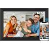 YENOCK Cornice digitale Wi-Fi 10,1 pollici 1280x800 IPS LCD touchscreen, memoria integrata da 32 GB, rotazione automatica, condividi momenti all'istante tramite l'app Frameo da qualsiasi luogo, Nero