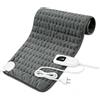 AEOPHON Cuscino riscaldante,Pad Termico 60x30 cm, 6 Livelli di Calore e 4 Timer | Coperta Termica,Tessuto morbido,Lavabile in lavatrice, Grigio scuro,Spegnimento automatico