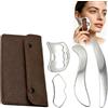 JOSTIVE Set di raschietti per gua sha, 4 in 1, in acciaio inox, strumento per massaggio con drenaggio linfatico, per gambe, schiena, viso, collo, rilassamento muscolare, sollievo dal dolore