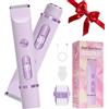 Vtizikl Rasoio elettrico per bikini da donna, rasoio elettrico a doppia testa, rasoio elettrico da donna, rasoio da donna ricaricabile per bagnato e asciutto, peli pubici, gambe, viso, ascelle (viola)