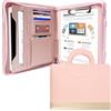 GraduationMall Cartella Portadocumenti con Cerniera,A4 Organizer per Documenti con Porta Tablet Ipad, Telefono e Biglietti da Visita,Portablocchi in PU Pelle