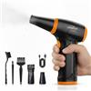 WHATOOK W12 Rimuovi Polvere Aria Compressa Elettrico, 3 Velocità 150000Giri/Min Soffiatore Aria Compressa, Mini Soffiatore a Batteria da 8000mAh con Luce LED, Aria Compressa Spray per PC, Auto