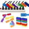 Kezert 40 Pezzi Etichette per Cavi, Segnacavi Riutilizzabili e Scrivibili | Nylon, 8 Colori, Resistenti all'Acqua con Chiusura a Strappo per USB, Caricabatterie, Casa e Ufficio