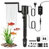 SWAWIS 5 in 1 Filtro per Acquario 500L/H per 60-120L Acquari | con 6W UV Sterilizzatore Lampada e Timer, Pompa Acquario per Filtrazione Aerazione Sterilizzazione, Uso Doppio Acqua e Terra
