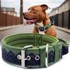 HQSHNY Collare per cani grandi NeckShield Kontroll - Collare per cane largo 5 cm con imbottitura extra spessa e maniglia, protezione professionale, 43‑50 cm, verde