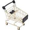 Zerodeko Mini carrello portaoggetti in metallo dorato, 4,53 x 4,13 x 3,35 cm, piccolo cestino portaoggetti per cucina, ufficio, casa e decorazione, organizzatore portatile