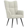 vidaXL Sedia Relax Bianco Crema Velluto