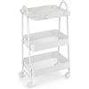 Mediawave Store - Carrello Multiuso Salvaspazio 75x40x27 cm con Ruote e Cestelli Portaoggetti Mobiletto Organizzatore in Plastica per Cucina Bagno Soggiorno e Ufficio